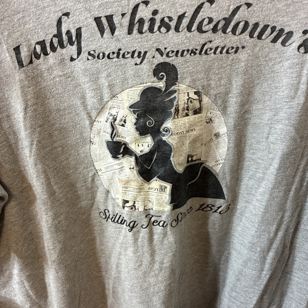 Women's plus size 1xl "Lady Whistledown's Society Papers" gray t-shirt